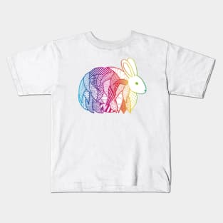 Rainbow Angora Rabbit Kids T-Shirt